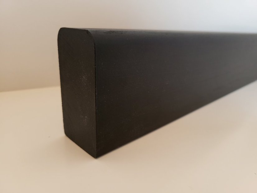 ELBETREPPE Handlauf Rechteckig 44x80 - Holz: Mahagon, Behandlungen: Schwarz