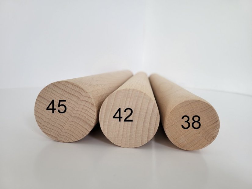 Handlauf Rund - individuelle Länge - Holz: Buche, Rundhandlauf Größe: 42,4mm, Behandlungen: Natürliches Öl