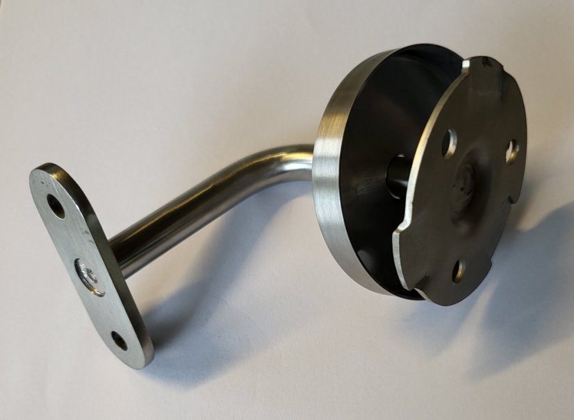 Handlaufträger aus Edelstahl Flach - Rosette