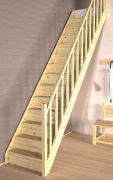 Rovné dřevěné schodiště - kvalitní, levné s rychlým dodáním