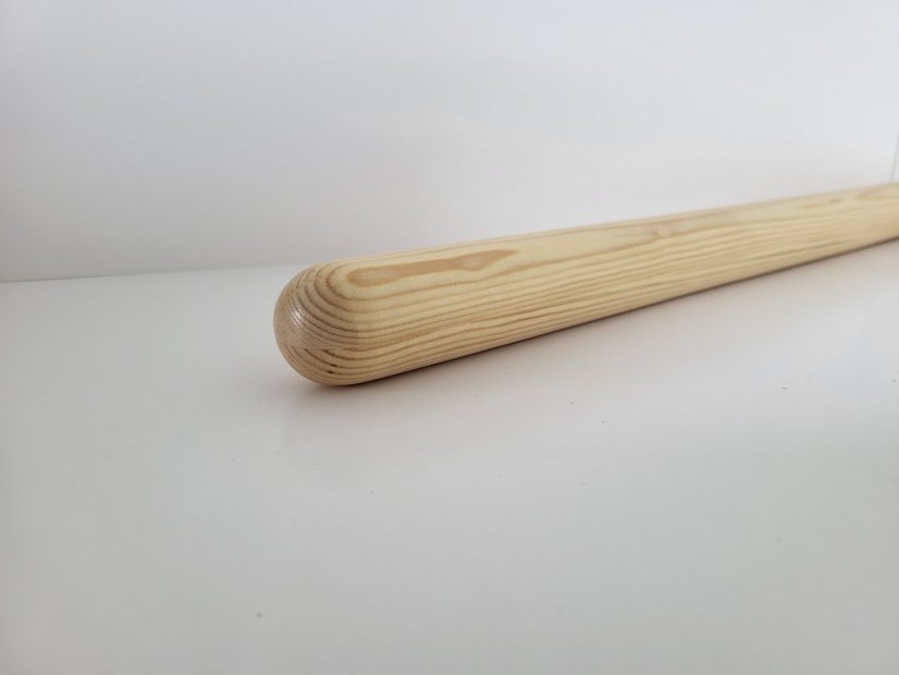 Handlauf Rund - individuelle Länge - Holz: Kiefern, Rundhandlauf Größe: 38mm - am häufigsten bestellt, Behandlungen: Lack farblos