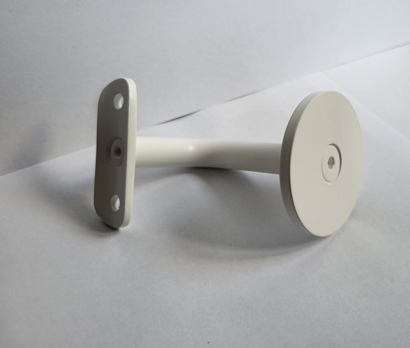 Handlaufhalter Edelstahl - Rund - Weißer Lack