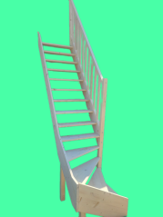 Raumspartreppe 1/4 gewendelt Fichte