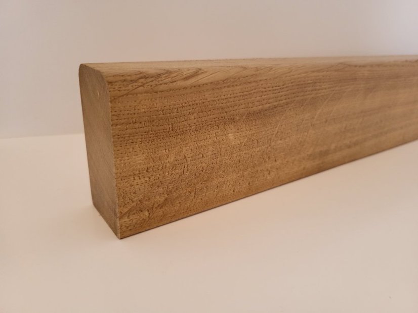ELBETREPPE Handlauf Rechteckig 44x80 - Holz: Eiche, Behandlungen: Lack farblos
