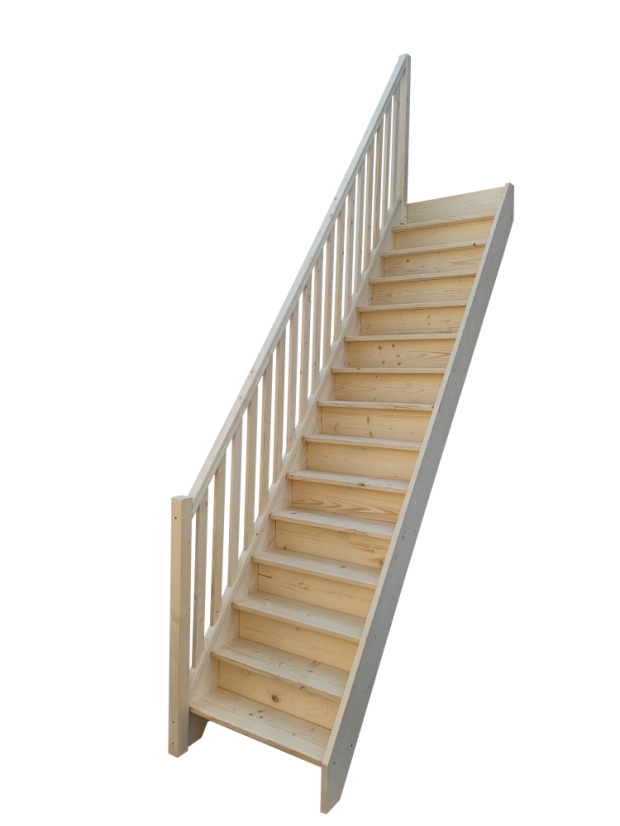 Fichtenholz-Treppe M45°
