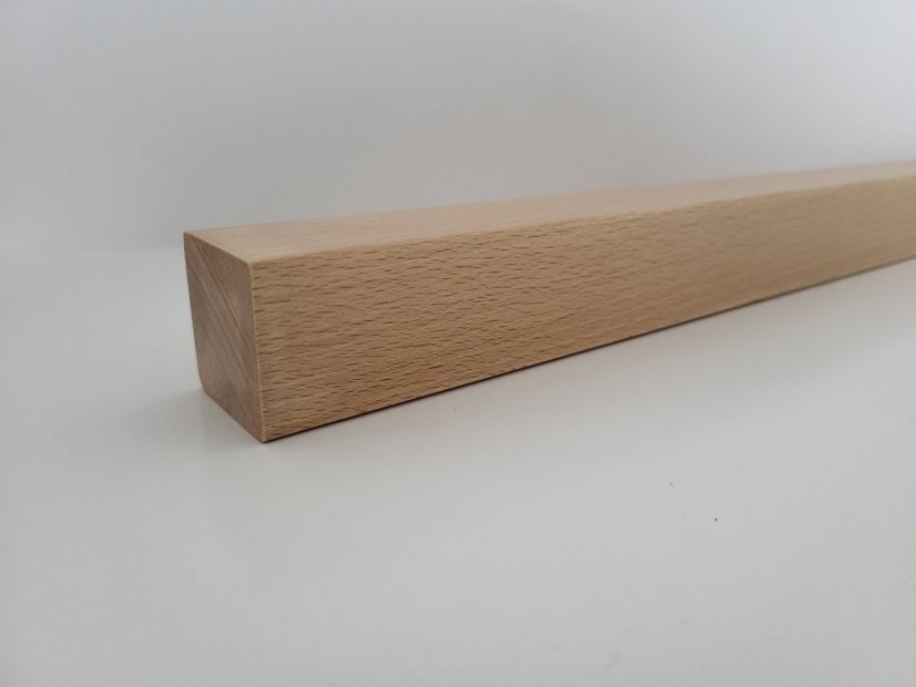 Handlauf Quadratisch - Holz: Buche, Behandlungen: Lack farblos, Handlauf quadratisch Größe: 40x40