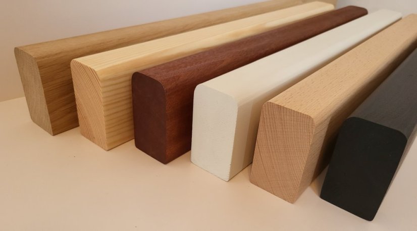 ELBETREPPE Handlauf Rechteckig 44x80 - Holz: Buche, Behandlungen: Natürliches Öl
