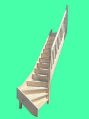 Raumspartreppe 1/4 gewendelt Fichte