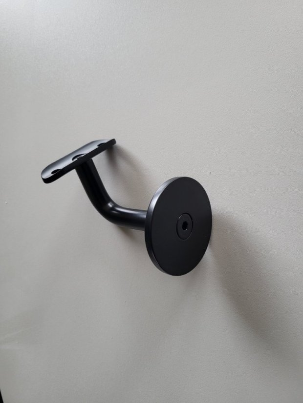 Handlaufhalter Edelstahl - Rund - schwarzer Lack