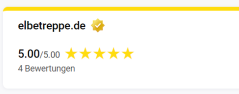ELBEtreppe.de ist ein verifizierter E-Shop von Trustedshops