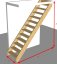 Fichtenholz-Treppe M45°