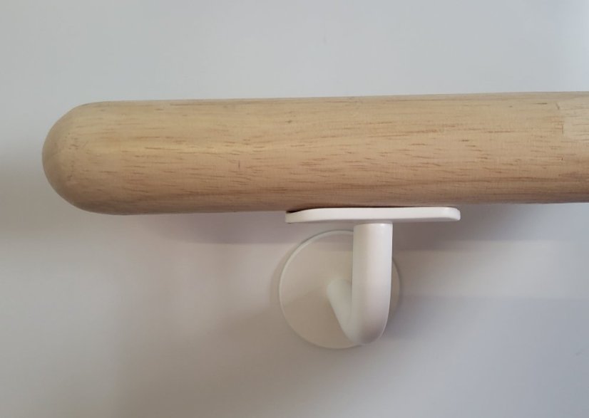 Handlaufhalter Edelstahl - Rund - Weißer Lack