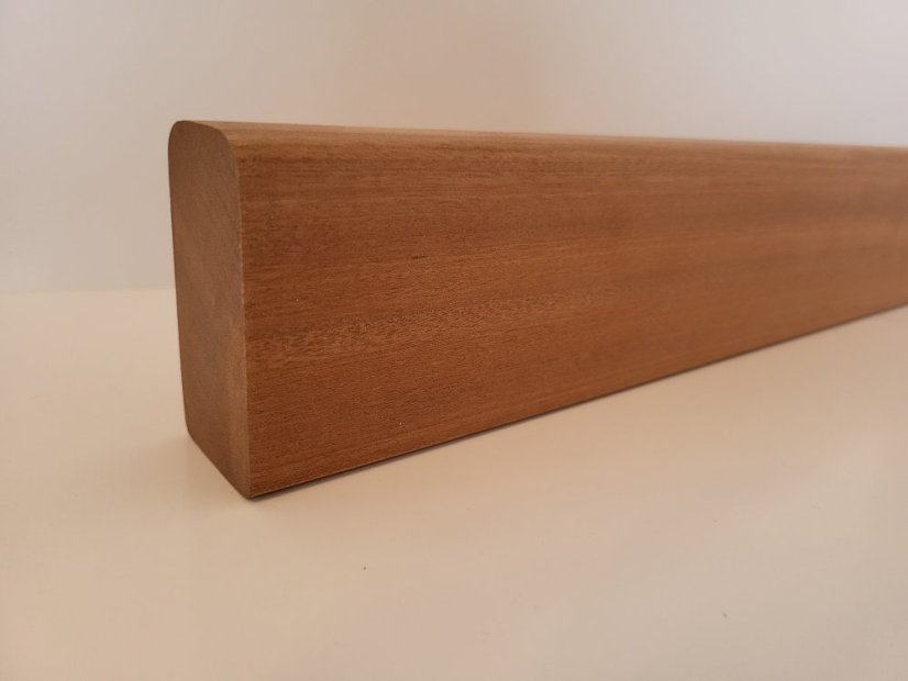 ELBETREPPE Handlauf Rechteckig 44x80 - Holz: Mahagon, Behandlungen: Ohne Behandlung