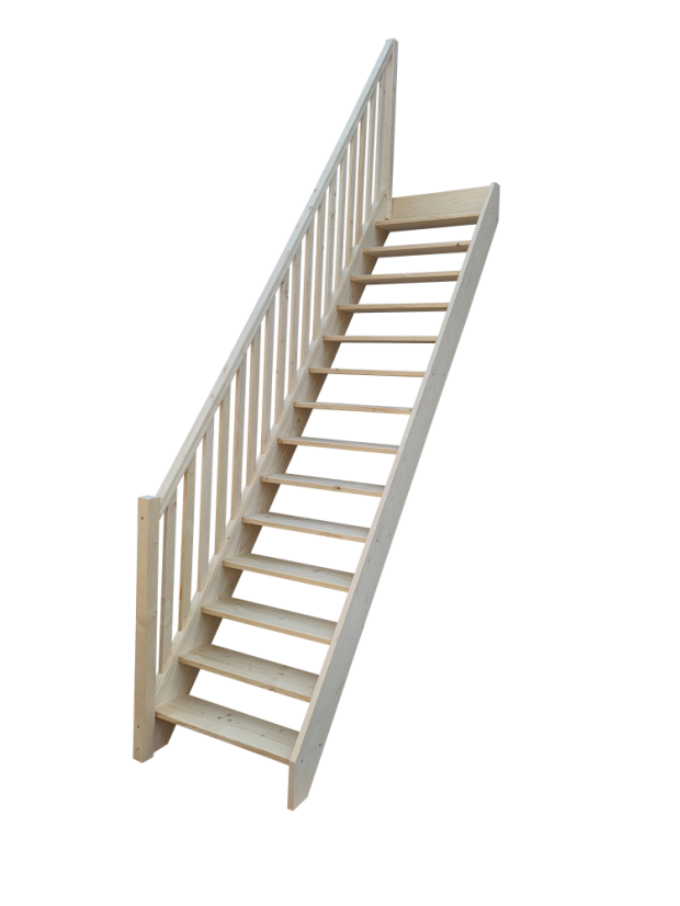 Fichtenholz-Treppe M45°