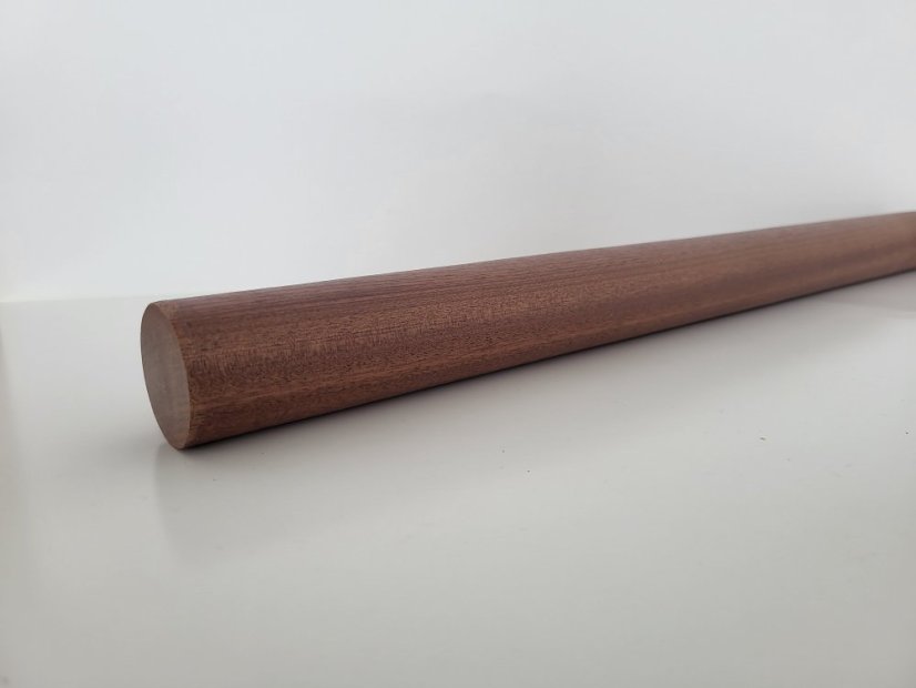 Handlauf Rund - individuelle Länge - Holz: Mahagon, Rundhandlauf Größe: 45mm, Behandlungen: Lack farblos