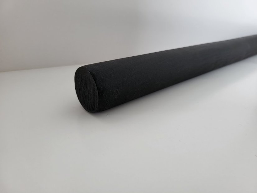 Handlauf Rund - individuelle Länge - Holz: Mahagon, Rundhandlauf Größe: 42,4mm, Behandlungen: Schwarz